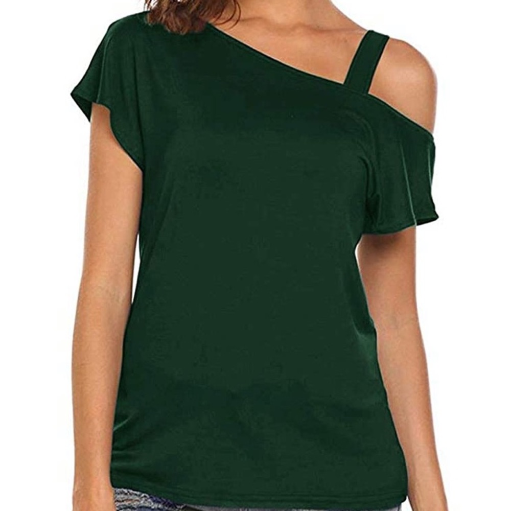 Cyanstyle green off the shoulder shirt
